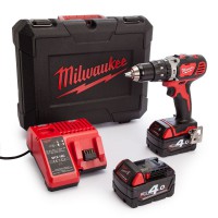 Milwaukee M18 BPD 18 Volt Li-Ion RedLithium Compact Cordless Combi Percussion Drill 2 x 4.0Ah Batteries
