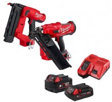 Milwaukee 18v M18 FPP2AR-522 Fuel Nailer Nail Gun Twin Pack