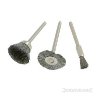 Silverline 580466 Pack of 3 Steel Brush Set 5, 15, 19mm