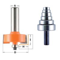 CMT 835.001.11 Rebate Router Cutter Set 34.9mm x 12.7mm 1/4\" Shank TCT