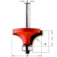 CMT 838.190.11 3.2mm Roundover Router Cutter Bit with Bearing 19.1mm x 12.7mm 1/4\" Shank TCT