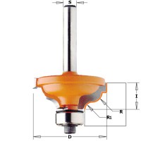 CMT 846.325.11 4.8mm Ogee Router Cutter Bit with Fillet Bit 34.2mm x 13mm 1/4\" Shank TCT