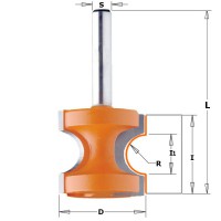 CMT 854.002.11 3.2mm Bull Nose Router Cutter Bit 22.2mm x 19mm 1/4\" Shank TCT