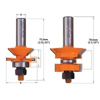 CMT 855.506.11 44.4mm V-Tongue & Groove Router Cutter Bit 1-3/4\" 1/2\" Shank TCT