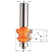 CMT 861.601.11 Wainscot Paneling Router Cutter Bit with Bearing 23.8mm x 19mm x 4mm 1/2\" Shank TCT