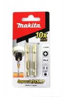 Makita B-28298 Impact Gold Xtreme Torsion Pz3 Bits 50mm X 1/4\" Pack of 2