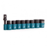 Makita B-54651 Nine Piece Impact Socket Set With 3/8 Inch Drive And Adapter