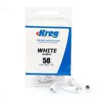 Kreg CAP-WHT-50 Pack of 50 Plastic White Pocket-Hole Plugs for Kreg Pocket Jigs