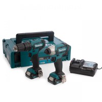 Makita CLX228AJ 12 Volt Max CXT Li-Ion Combi Drill & Impact Driver Twin Pack in Kitbox 2 x 2.0Ah