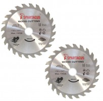 Spartacus 136 x 24T x 20mm Wood Cutting Cordless Circular Saw Blade Pack of 2
