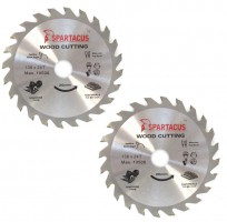 Spartacus 136 x 24T x 20mm Wood Cutting Cordless Circular Saw Blade Pack of 2