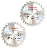 Spartacus 184 x 24T x 20mm Wood Cutting Cordless Circular Saw Blade Pack of 2