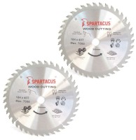 Spartacus 184 x 40T x 20mm Wood Cutting Cordless Circular Saw Blade Pack of 2