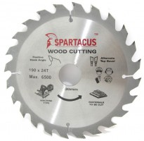 Spartacus 190 x 24T x 30mm x 1.6mm Kerf Wood Cutting Cordless Circular Saw Blade