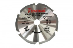 Spartacus 216mm x 6 Tooth x 30mm Fibre Cement Board PCD Saw Blade