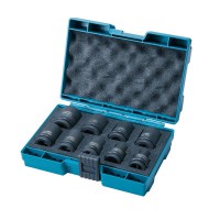 Makita D-41517 9 Piece Impact Wrench Socket Set In Case 8-24mm 1/2\" Drive
