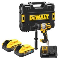 DeWalt DCD999H2T 18v XR Premium 3-Speed Hammer Drill Driver - 2 x 5Ah Powerstack