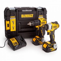 DeWalt DCK2062M2T 18 Volt XR Li-Ion Cordless Brushless Combi Drill & Impact Driver Twin Pack 2 x 4.0ah Batteries