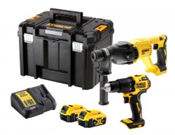 DeWalt Reconditioned DCK2070M2T-GB 2x4Ah 18v XR BL SDS+ Combi Twin Kit