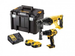 DeWalt DCK2070M2T-GB 2x4Ah 18v XR BL SDS+ Combi Twin Kit