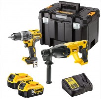 DeWalt Reconditioned DCK2071P2T-GB  18V XR Brushless Combi Drill & SDS+ Drill Twin Pack +2 x 5.0Ah