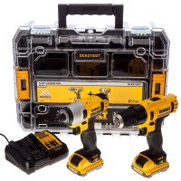 DeWalt Reconditioned DCK211D2T 10.8 Volt / 12 Volt Max Cordless Li-Ion Drill & Impact Driver Twin Pack with 2 x 2.0Ah Ba