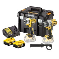 DeWalt DCK276P2T 18 Volt Cordless Brushless Combi Drill & Impact Driver Twin Pack 2 x 5.0Ah Batteries in TSTAK