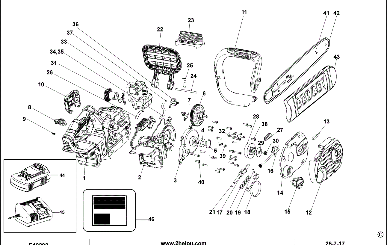 DeWalt Genuine Spare Parts DCM565 Chainsaw - Type 1 | eBay