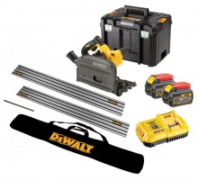 DeWalt DCS520T2 54 Volt FlexVolt Cordless 165mm Plunge Saw 2 x 6.0 Ah Batteries with 2 x DWS5022 1.5m Guide Rail, DE6292