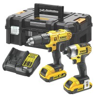 DeWalt Reconditioned DCZ298D2TQ-GB 18V XR TWIN KIT DRILL & IMPACT