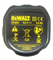 [NO LONGER AVAILABLE] DeWalt DE9061 9.6 Volt 2.0Ah Ni-Cd Push-In Battery Pack