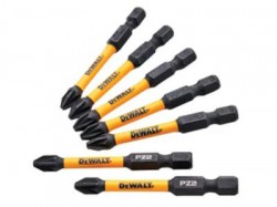 DEWALT Extreme Impact Torsion Bits PZ2 x 50mm Pack of 5 + 2 Free - DT70904TQ
