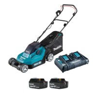 Makita DLM382PT2 18v LXT 38cm Cordless Lawn Mower With 2x 5.0Ah Batteries and Charger