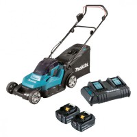 Makita DLM432CT2 Lawn Mower 43cm with 2x 5.0Ah Batteries and Twin Charger - DLM432CT2