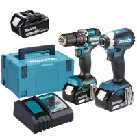 Makita DLX2460T3J 18V LXT 2 Piece Brushless Combo Kit 3 x 5amp Batteries - DLX2460T3J