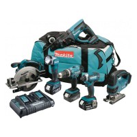 Makita DLX6068PT 18 Volt Li-Ion LXT Cordless 6 Piece Kit 3 x 5.0Ah Batteries