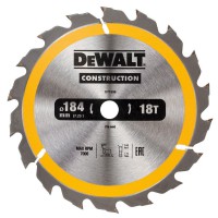 Dewalt Construction Circular Saw Blade 184mm x 16mm x 18T Tooth Teeth