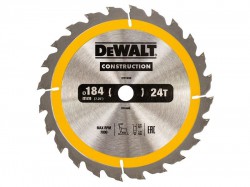 DeWalt DT1939 TCT Construction Circular Saw Blade 184mm x 16mm x 24 Teeth