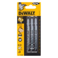 DeWalt DT2220 Pack of 3 T Shank Jigsaw Blades for Wood Bi-Metal XPC