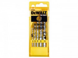 DeWalt DT6956 5 Piece Masonry Drill Bit Set 4mm - 10mm