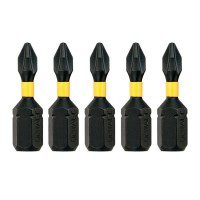 DeWalt DT7993T Pack Of 5 PH1 25mm Hex Impact Torsion  Phillips Head Screwdriver Bits