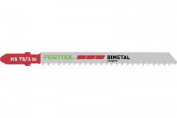 Festool 204336 Jigsaw Blade HS 75/3 BI/5 Pack of 5 Plastics and Solid Materials