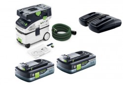 Festool Cordless Mobile Dust Extractor CTLC MIDI I-Basic +2 x 4AH Battery + Duo Charger