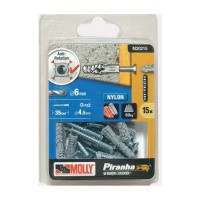 15xSOLID FIXING-NYLON 6mm 6x30 