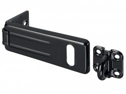 Master Lock Hasp & Staple 115mm Wrought Steel Matt Black - MLK704BLK