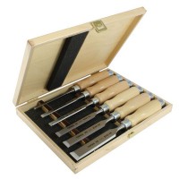 NAREX 8530 55 Wood Line Profi 6 Piece Bevel Edge Beech Chisel Set