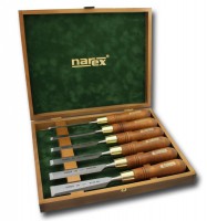 NAREX 8532 50 Wood Line Plus Premium Bevel Edge Polished 6 Piece Chisel Set 6-26