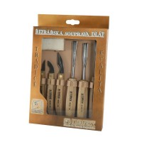 NAREX 8946 10 Wood Line Standard 6 Piece Carving Chisel Set & Stone