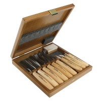 NAREX 8948 13 Wood Line Standard 9 Piece Carving Chisel Set