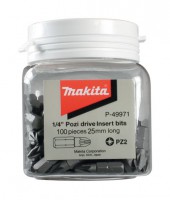 (NO LONGER AVAILABLE) Makita 25mm Pozidrive 2 PZ2 Bits Set Pack Of 100